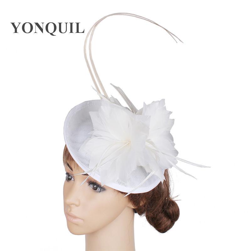 Royal Blue Boutique Banquet Mesh Top Hat Imitation Hemp Headgear Bridal Wedding Dress Mesh Feather