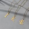 Stainless Steel Letter Necklace Bracelet Earring Zircon Set for Women Alphabet Pendant Necklace Party Gift