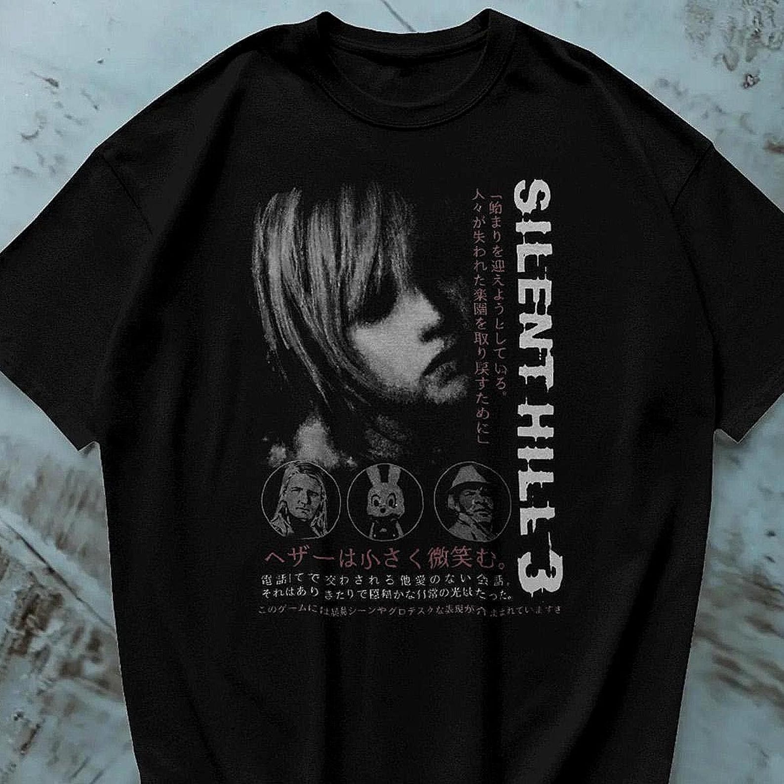 Silent Hill T-Shirt, Retro Y2K Horror Game Tee, Dark PS2 Shirt 2XL