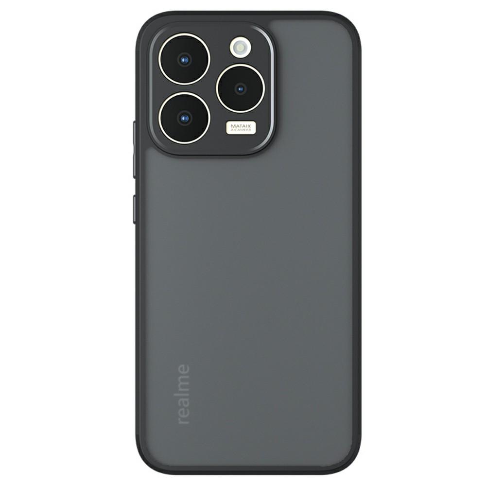For Realme 15T 5G Case Skin-Touch TPU + PC Matte Phone Back Cover, Transparent Black