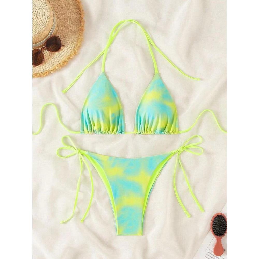 European and American Split Swimwear Sexy Strap-up Three-point Bikini Fashion Vacation Swimsuit
