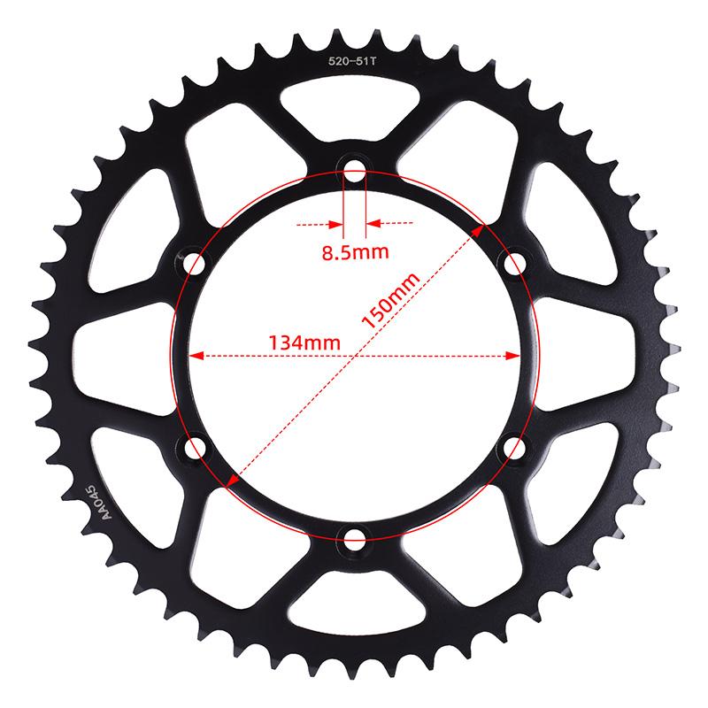 520 13T 51T Motorcycle Front Rear Sprocket Gear Wheel Cam for Kawasaki KX250 R1 2005-2008 KX250 R6F R7F R8F 2006-2008