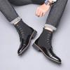 New Designer Fashion Casual Boots for Men Big Size Solid Color Lace Autumn Winter Ankle Boots Male Designer Leather Shoes Male