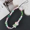 Short Phone Charm Beads Sling Mobile Phone Lanyard Dog Cartoon Beaded Phone Chain  Car Key