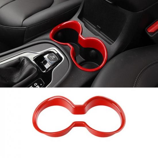 Central Console Gear Water Cup Cover 1X For Jeep Cherokee 2014- Bright Red