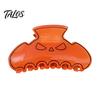 High Elasticity Spring Hair Claw, Translucent Jelly Texture Shark Hair Clip, Pumpkin-Bat Halloween Design Back Head Hair Claw for Daily Wear