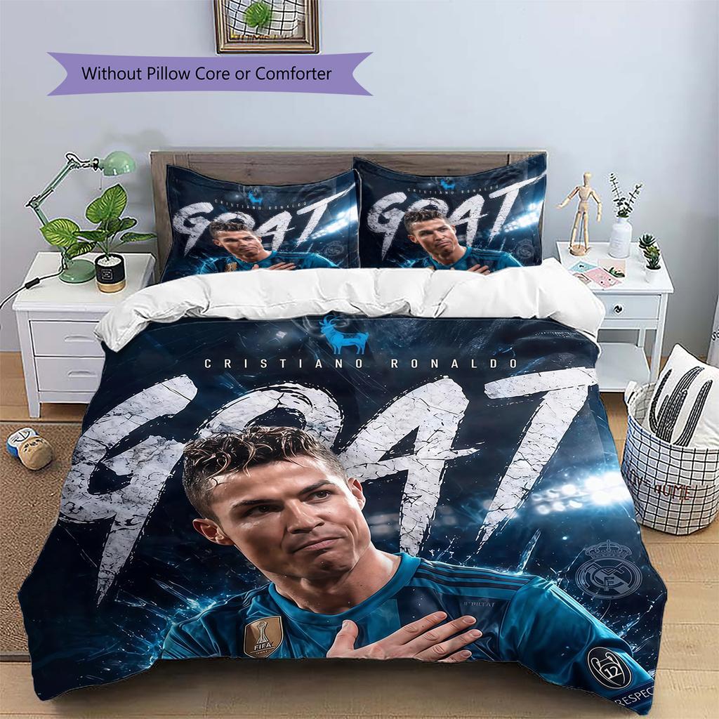 Cristiano Ronaldo Mönster Sängkläder Täcke Set Heminredning Gåva (1 * påslakan + 2 * örngott utan kärna)