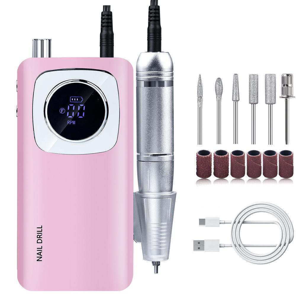 Electric Nail Files Rechargeable Nail Drill 45000RPM Nail Drill Machine for Acrylic and Gel Nails Electric Manicure Set
