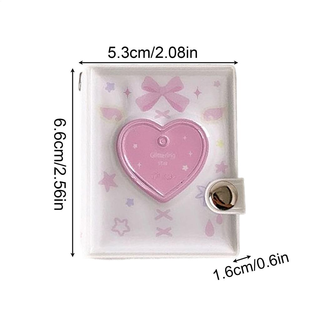Cute Photo Album PVC Cute Portable Waterproof Scrapbook Photo Storage Card Holder With Keychain For Kids Teens Adults Birthday