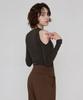 Debiweeo Lucy Shoulder Hole T-Shirt Devi-T0144-Brown