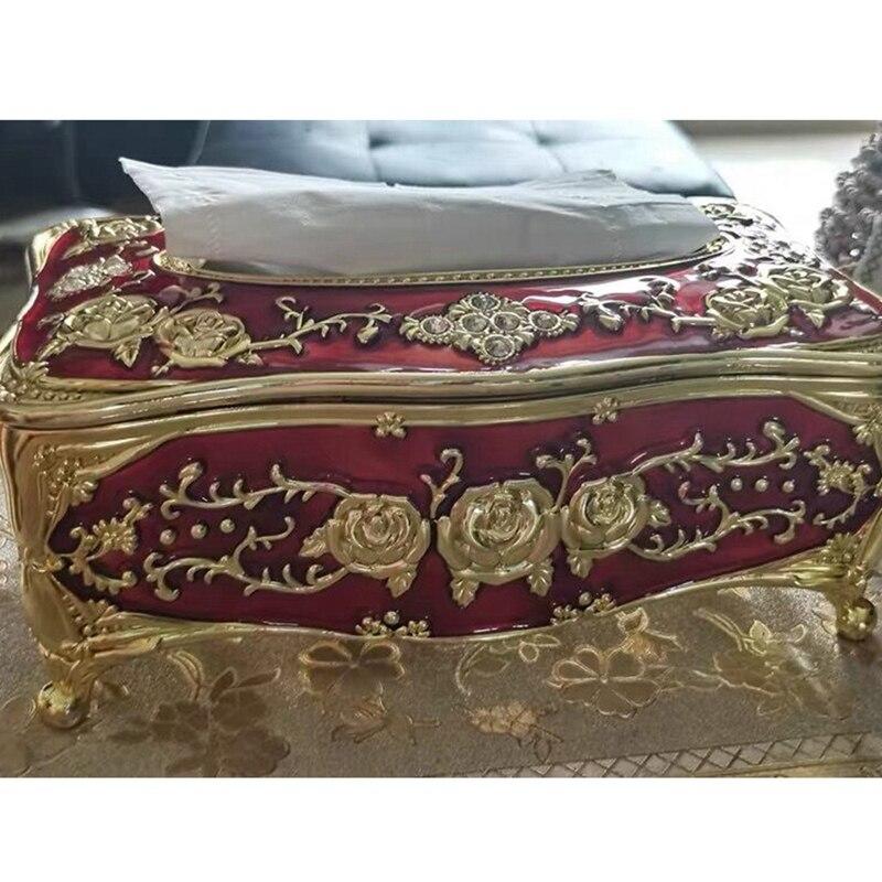 European Style Luxury Fabric Universal Cardboard Office Bench Pumping Paper Family KTV Hotel Car Car Warehouse | Napkin Box