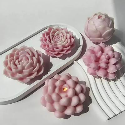 3D Succulent Candle Silicone Mold Diy Flower Plant Modeling Crafts Resin Gypsum Soap Mould DIY Handmade Candle Making Supplies