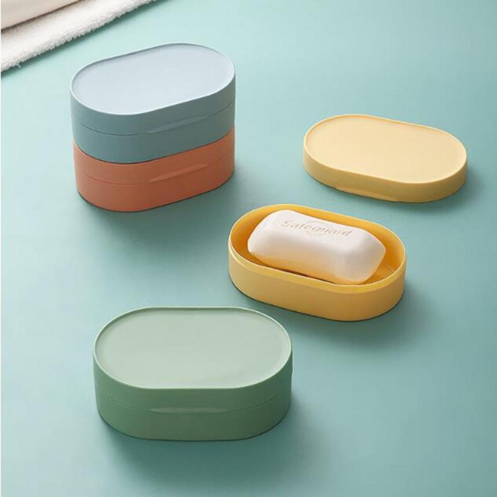 Round Travel Soap Box Portable Soap Dishes Tray with Lid Waterproof Sealed  Container for Bathroom Shower Bathroom Gadgets