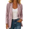 Women's Long Sleeve Button Front Lapel Jacket