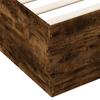 LED Bed Frame In Smoked Oak 200x200 Cm Engineered Wood
