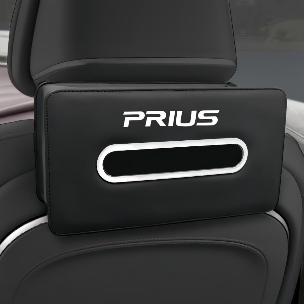 Prius Compatible Car Tissue Compatible with Prius 60 50 40 30 and 20 Series Prius Interior Fits and Premium PU Leather Car Tissue Holder 1 Piece чёрный