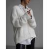 European and American Style Loose Fluffy Knit Cardigan V-Neck Long-Sleeve Imitation Mink Velvet Sweater Coat