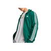 Adidas Originals Trefoil Stripe-Decorated Logo Zip-Up Collar Long Sleeve Jacket Men Jackets Dark-Green IA4777