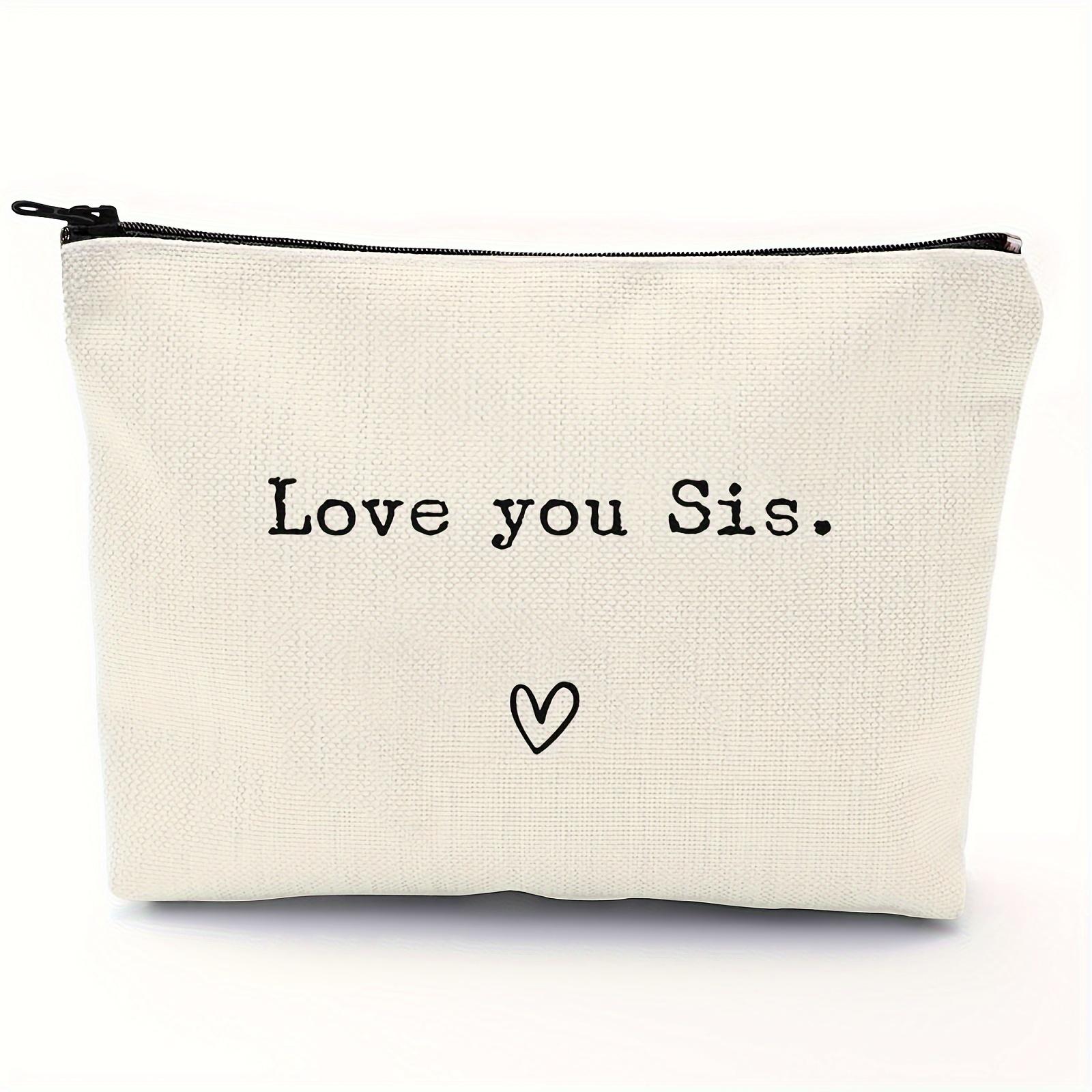 

Stylish Sister Gift Makeup Bag - Spacious Polyester Cosmetic Travel Case with Zipper Closure - Hand Washable, Casual, Multi 1pc