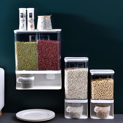 Dispenser per Cereali Trasparente da Parete con Misurino