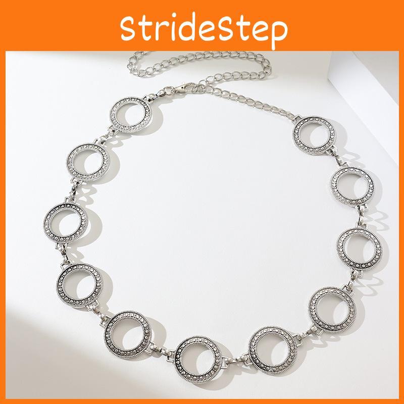 Geometric Metal Waist Chain For Women With Engraved Design For Chic Office Looks