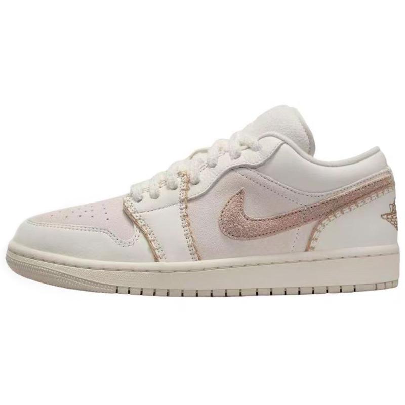 Jordan Air Jordan 1 Nízké boty Odolné proti oděru Vintage Basketbalové boty Dámské Béžové Hnědé HV4268-120(Team96-S-BOX)
