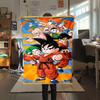 1PC Son Goku  Print Flannel Blanket, High Quality All Seasons, Home Decor, Warmth and Comfort, Perfect for Christmas Gifts