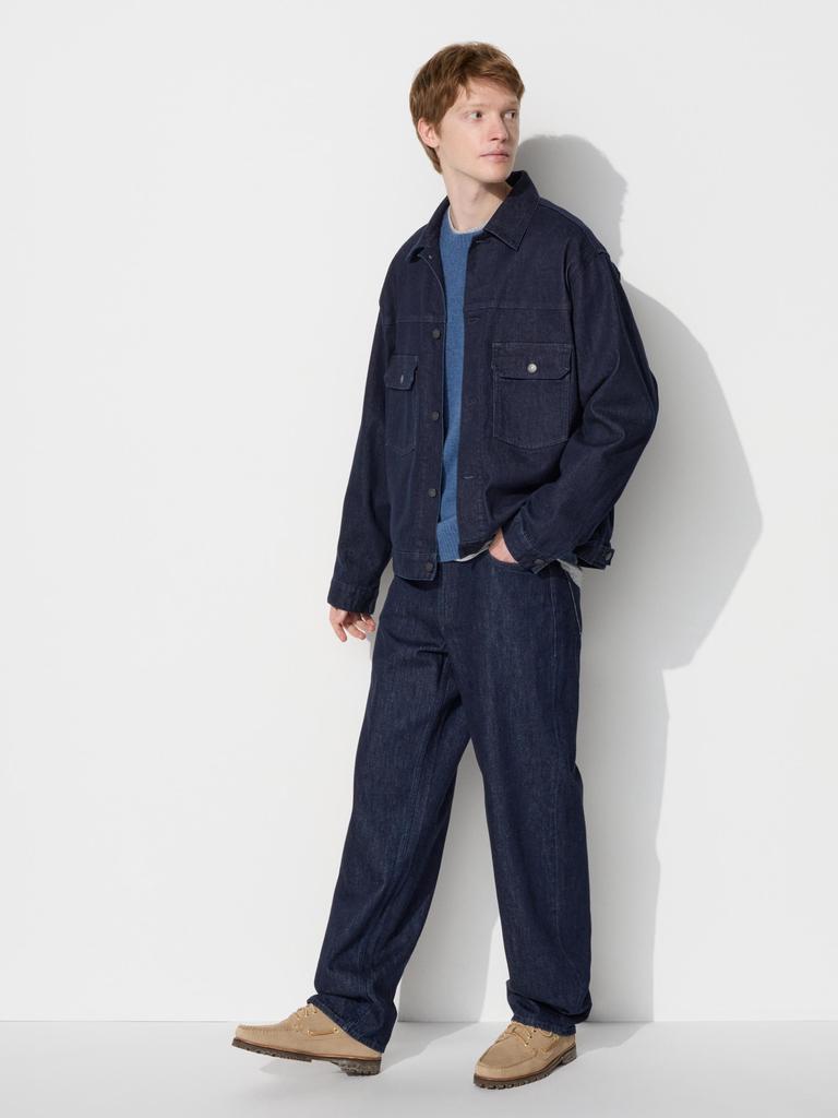 Uniqlo Japonské široké rovné džíny dlouhé