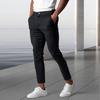 Pánské business kalhoty s kapsami, slim fit, elastický pas, zapínání na knoflíky a zip, jednobarevné, rovné nohavice, pro každodenní nošení