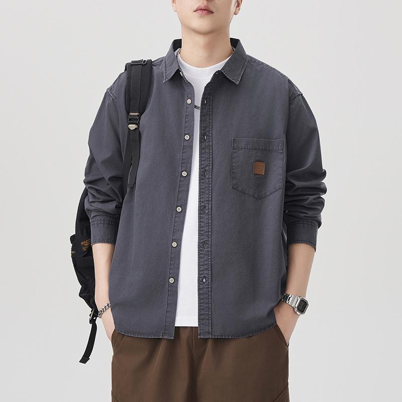 

Японская ретро хлопковая рубашка мужская модная универсальная свободная повседневная американская весенняя новая рубашка 3XL