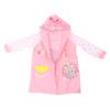 Rain Poncho Pink L PU One Piece Waterproof Reflective Strip Button with Backpack Compartment Rain Coat for Kids