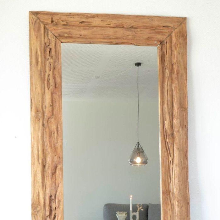 Miroir antique en teck 101 x 180 cm