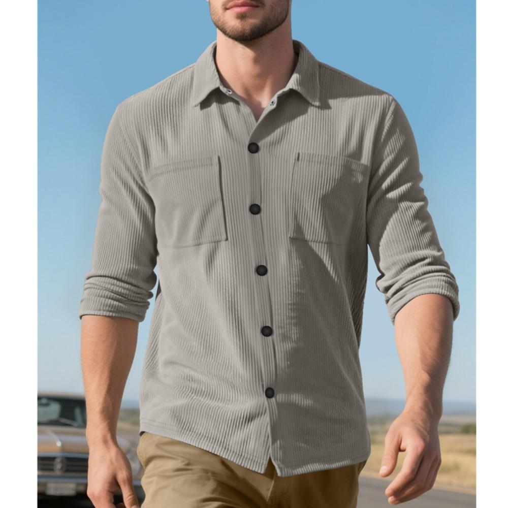 New Spring Autumn Men's Corduroy Shirt Europe Vintage Style Casual Versatile Long Sleeve Workwear Jacket for Men