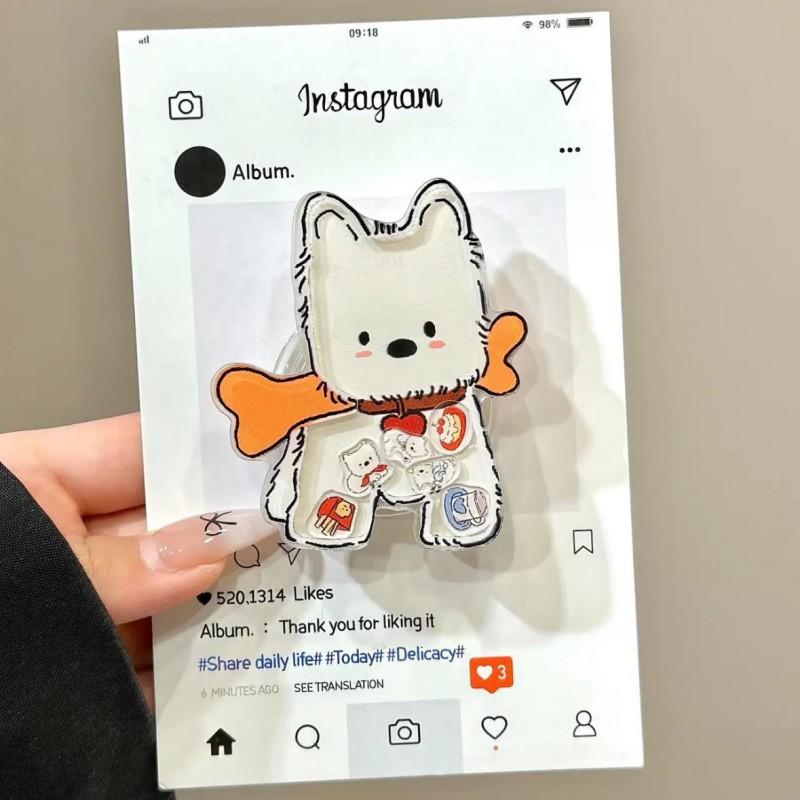 Cartoon West Highland Terrier Phone Case With Wobbly Bone Stand IPhone 17 Pro Max 16 15 14 13 Silicone Full Cover