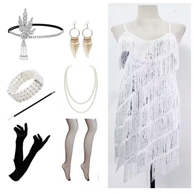 

Ретро сукня 1920-х років з V-подібним вирізом та безрукавками, прикрашена бісером та блискітками Medium