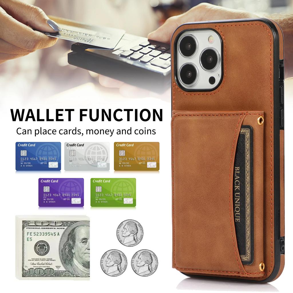 Wallet Leather Multi Cards Holder Phone Case For iPhone 16 Pro Max 15 Plus 14 13 12  Mini 11 XR X XS Se 2022 Shockproof Cover