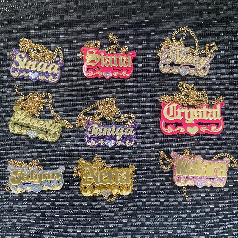 DIY Acrylic Custom English Letter Name Necklace - European & American Style