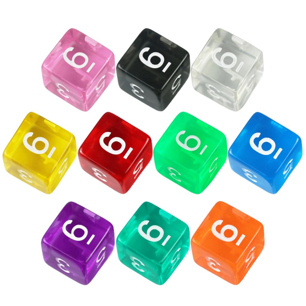 10 stuks D6 Dobbelstenen Polyhedrisch Digitaal 1-6 Dobbelstenen voor Feest Club Entertainment Tafelspel