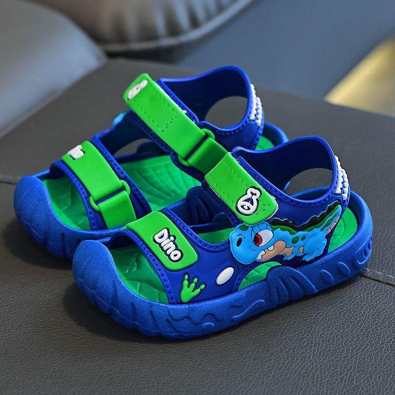 

Kids Boys Sandals 2026 New Cute Cartoon Soft-Sole Outdoor Sandals Non-Slip Velcro Children Water Shoes 21(insole 14cm) синий