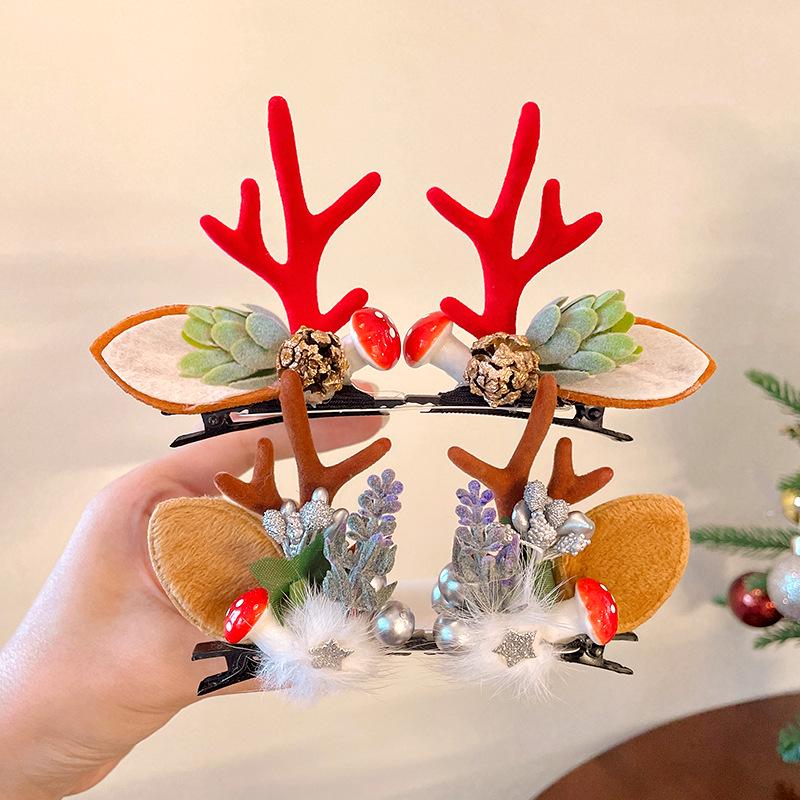 Christmas Antler Hair Clips for Girls - Holiday Party Hair Accessories for Children