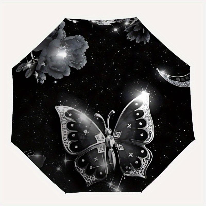 

1pc Butterfly Print Automatic Open/close, All-Season Portable Folding Umbrella for Friends, Travel, Everyday yy250812162