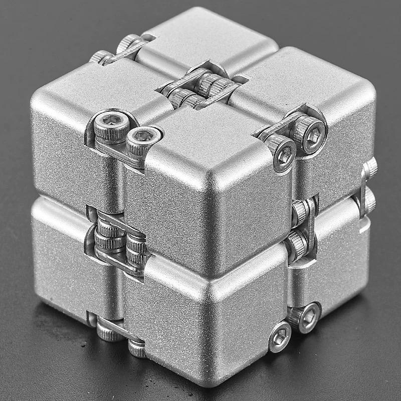 Edc German Cube Premium Aluminum Alloy Fidget Toy Pocket-Sized Infinity Flip Cube Gadget Stress Anxiety Relief For Adults Kids
