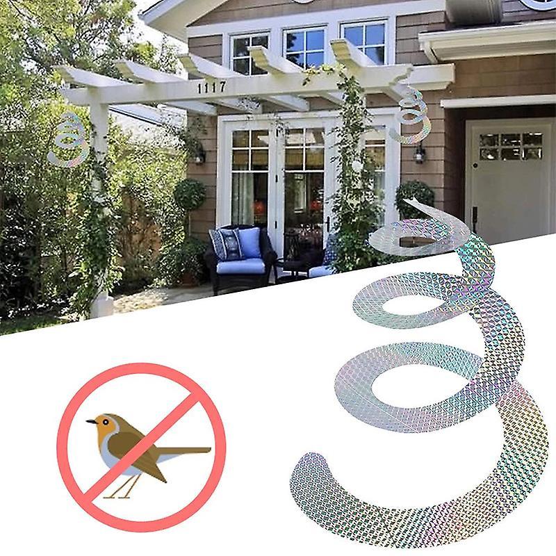 Birds Repellent Strip Scare Device Reflective Hanging Spiral Birds Deterrent for Courtyard Balcony (5pcs)