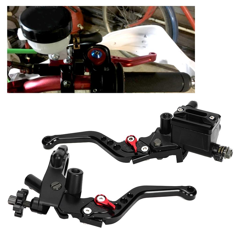 Universal 7 8in Hydraulic Adjustable Brake Upper Pump Clutch Levers Handle Assembly (Black)
