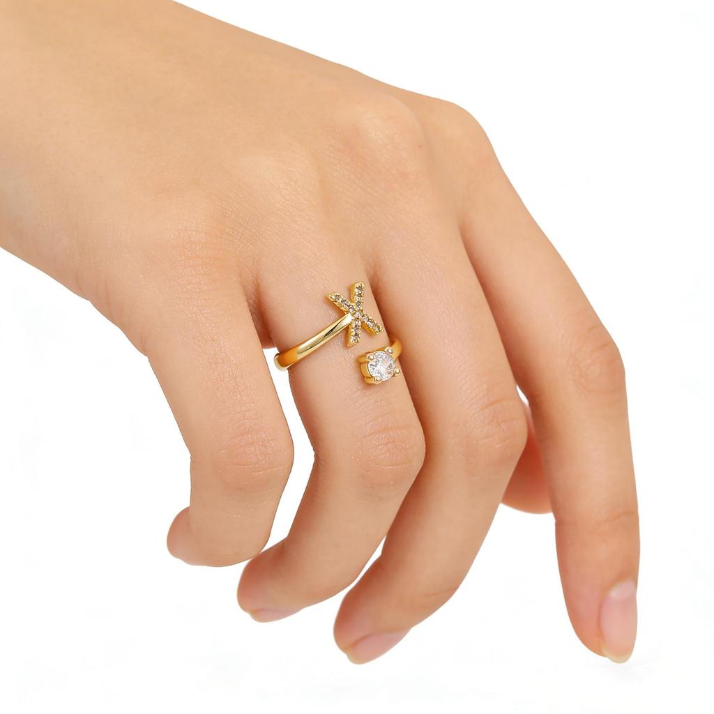 26 Letters Adjustable Open Ring: Women's Niche Design for Index or Pinky Finger - Fashionable Korean Style