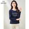 Chushen Women's Letter Print Long Sleeve T-Shirt