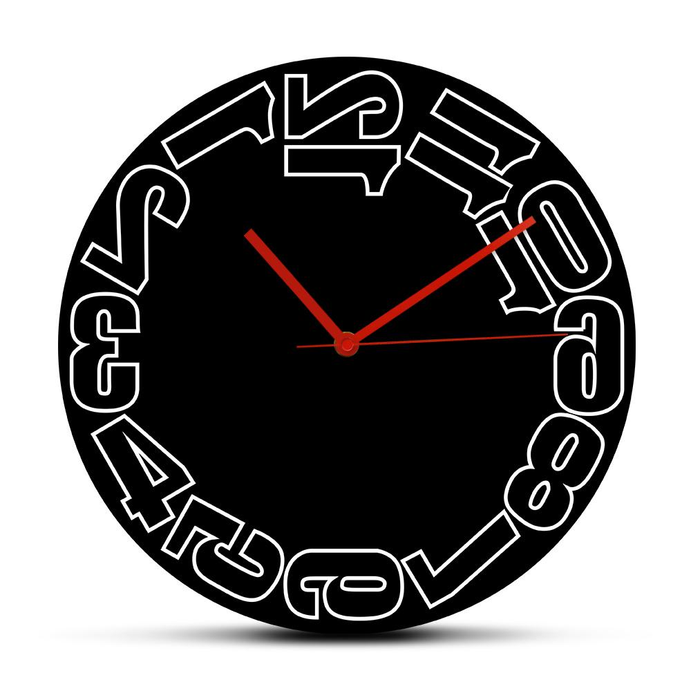 

Настенные часы против часовой стрелки, минималистичный дизайн, часы для домашнего декора, черные часы с обратным ходом, бесшумные настенные часы