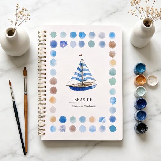 Watercolor Painting Book Step-by-Step Guide Color Mixing Blending Illustrations Animals Flowers Baking Coloring Book