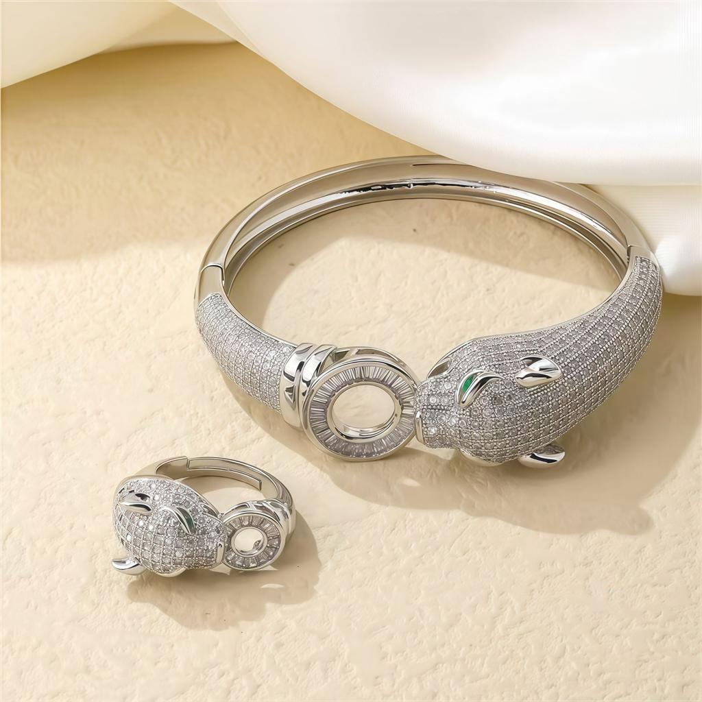 Belt Circle White Classic Bracelet Zirconium Money Leopard Jewelry Jewelry Leopard Head