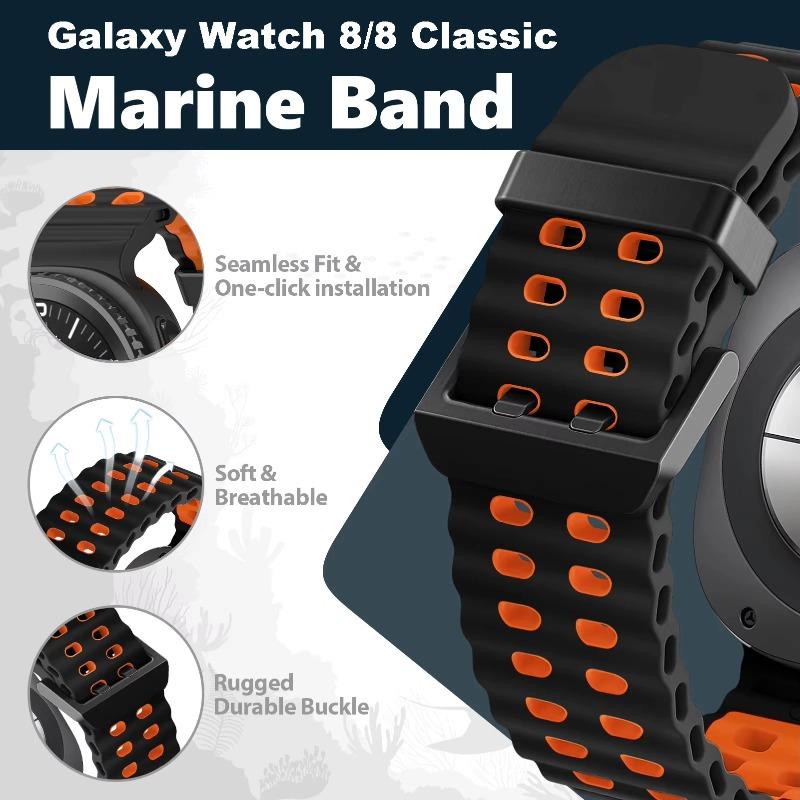 Two-Tone Strap For Samsung Galaxy Watch 8 40/44mm Silicone Sports Band Bracelet For Galaxy Watch 8 Classic 46mm Replacement Band